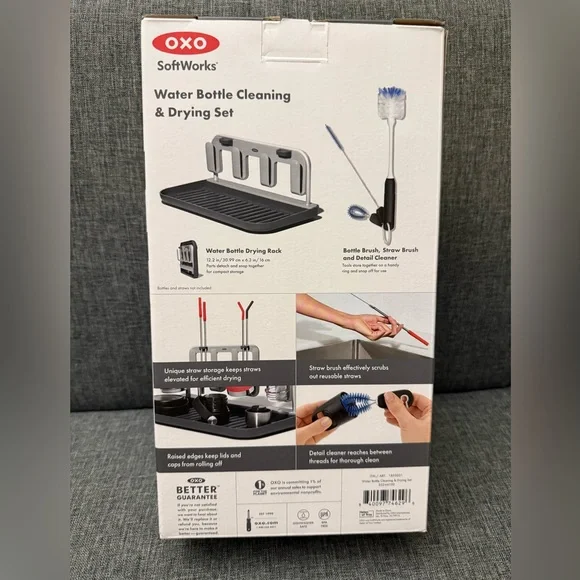 OXO SoftWorks Water Bottle Cleaning & Drying Rack with Brushes - Picture 3 of 7